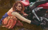 Lady on the bike