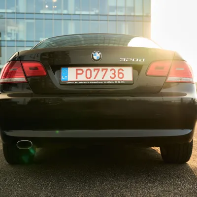 BWW e92 vaizdas iš galo